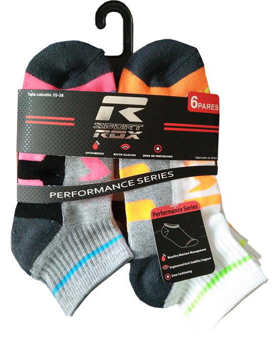 ▷ Chollo Pack x6 Pares de calcetines deportivos tobilleros Hikaro